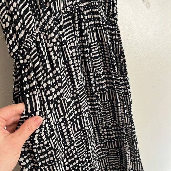 Splendid black white dots print cotton dress drawstring waist size medium - Picture 7 of 7